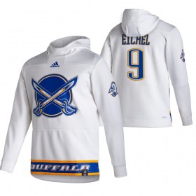 Män Buffalo Sabres Jack Eichel 9 2020-21 Reverse Retro Pullover Hooded Sweatshirt